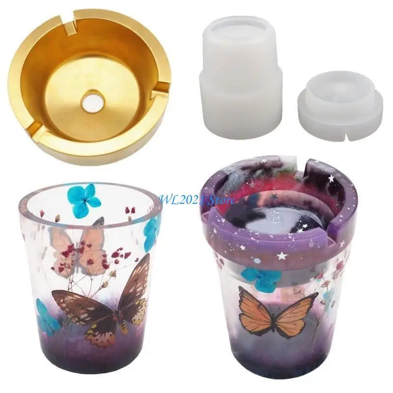 قوالب كوستر منفضة سجائر من السيليكون G5GC مع 3 فتحات لديكور حامل مؤخرة السجائر