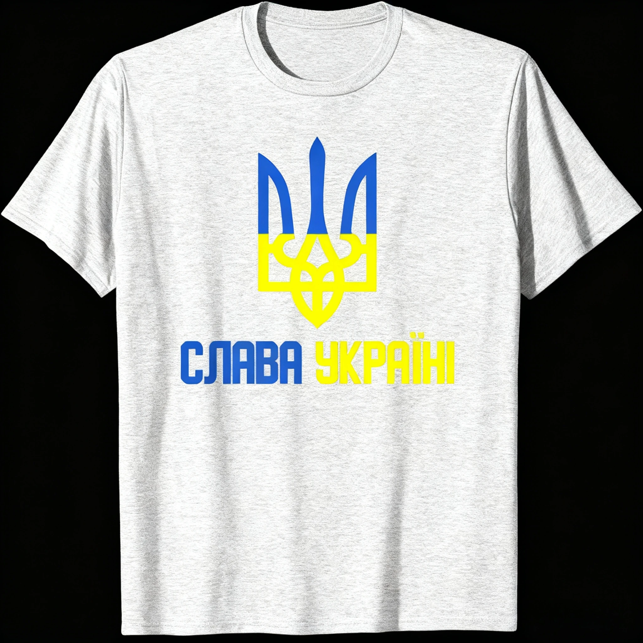 المجد الأوكراني سلافا أوكرانيا الشعار الوطني الأوكراني الرجال قصيرة الأكمام تي شيرت غير رسمي 100% القطن الجولة الرقبة الصيف الأسود