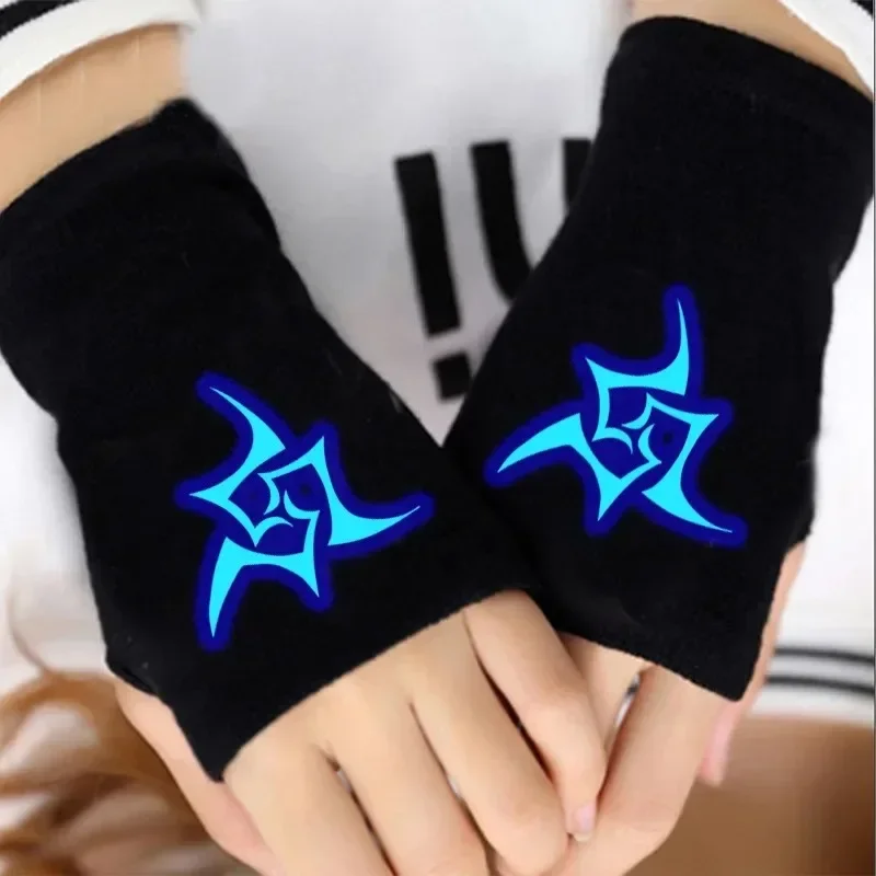 Luminous Popular Half Finger Gloves Warms Fingerless Gloves Hand Warmer Winter Knitting Faux Wrist Hot Sale  Cosplay Gloves