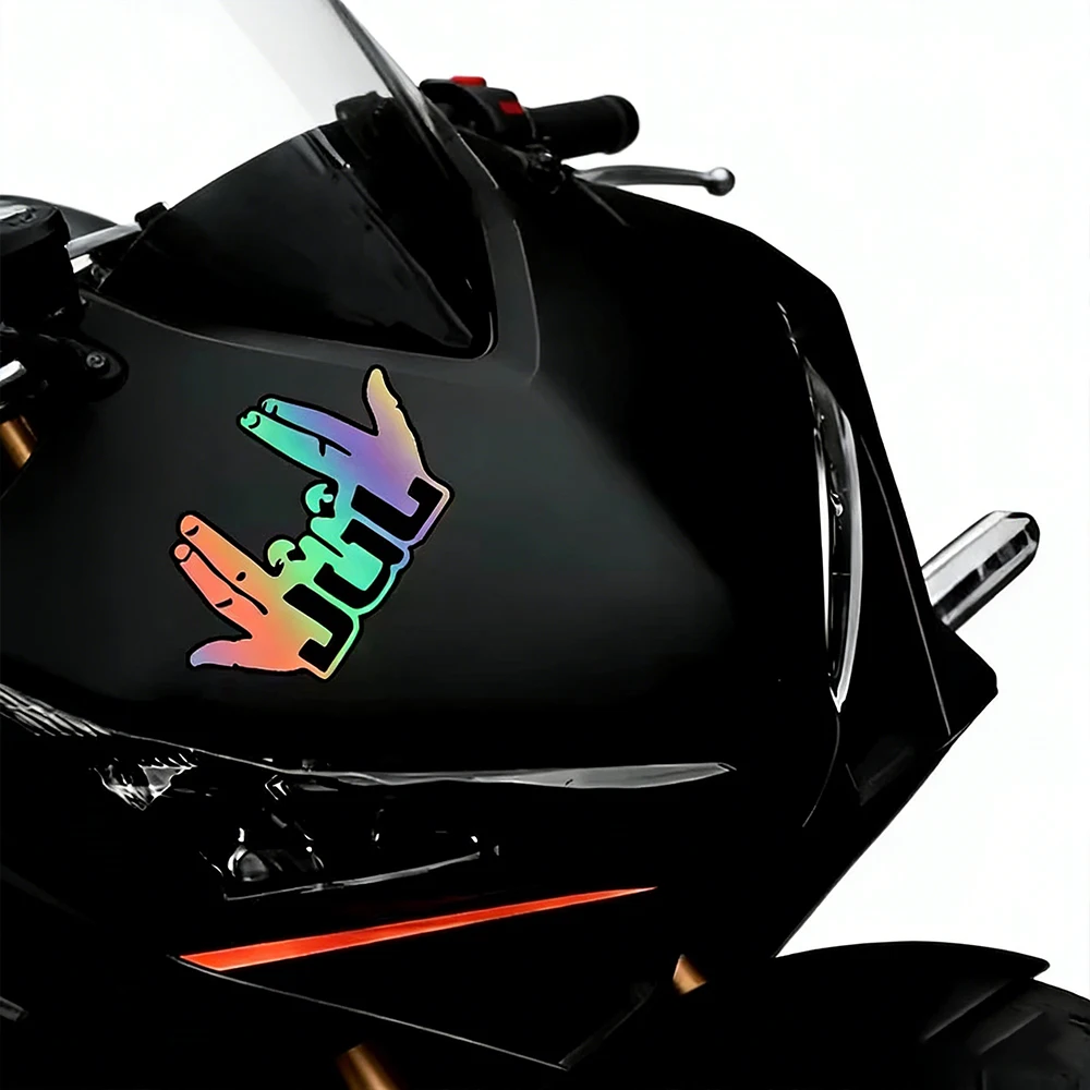 New Funny JUL Finger Motorcycle Stickers Waterproof Motorbike Fuel Tank Front Fairing Scooter Vinyl Decals DIY Decoration image 3
