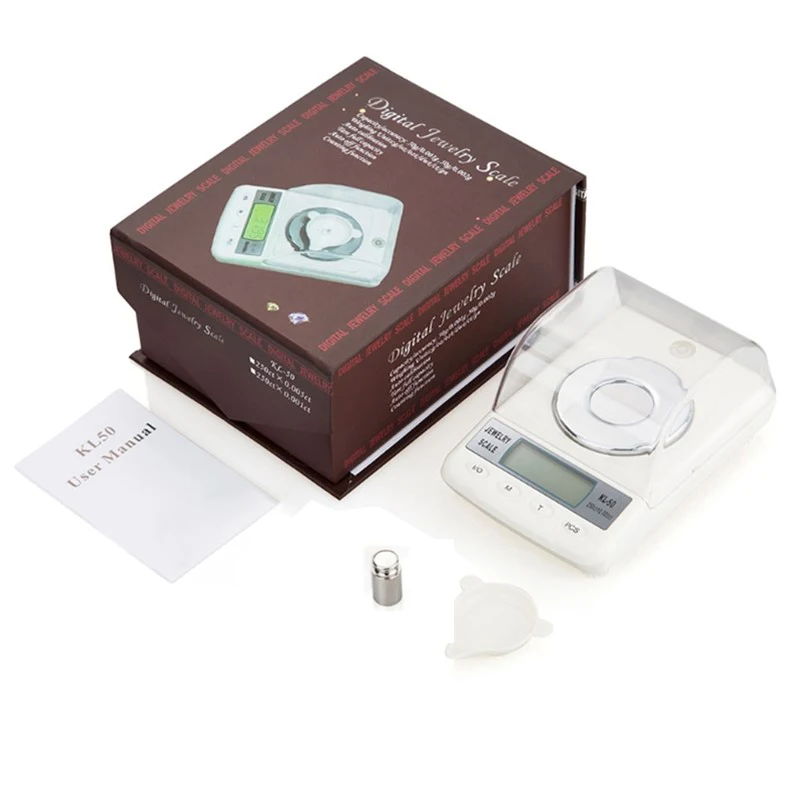 50g 0.001g Digital Scale for Jewelry Diamond Gem Carat  Electronic Weighing Balance Laboratory  30%OFF