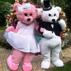 Plush Bear Bunny Mascot Costume Fursuit Anime Cartoon Cosplay Doll Prop Clothing Wedding Suit Set Christmas Performance Props