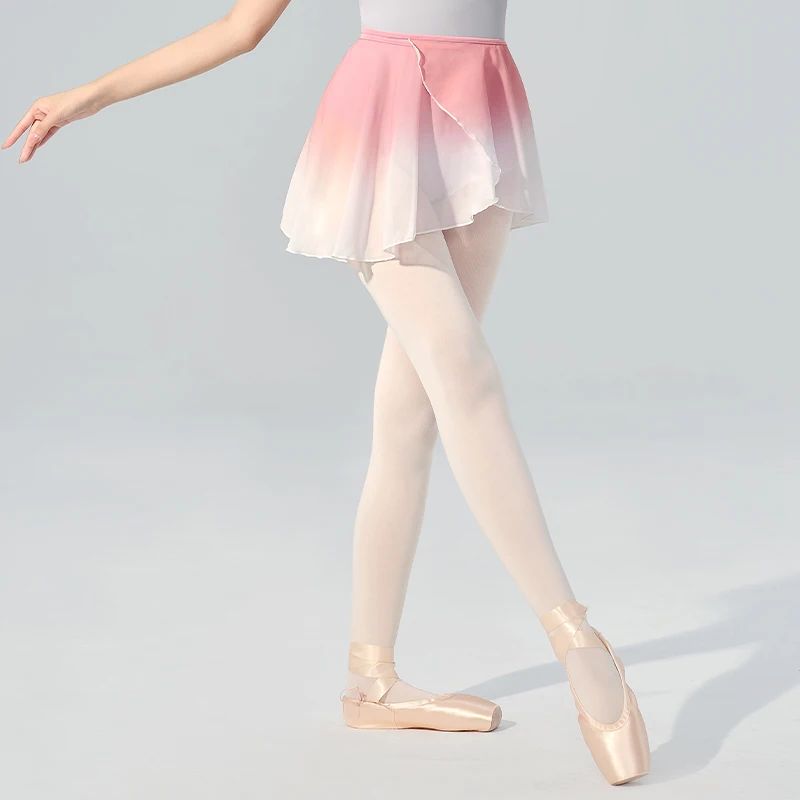 Adult Ballet Dance Skirts Chiffon Gradient Irregular Practice Leotard Dance Skirts Women Girls Gymnastics Skate Ballet Skirts