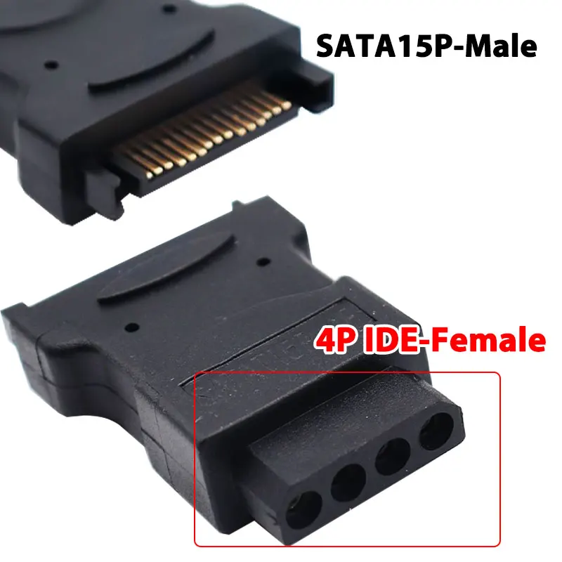 15 pin SATA Male to 4 Pin Molex PC IDE Female Power Adapter Power Hard Drive Adapter