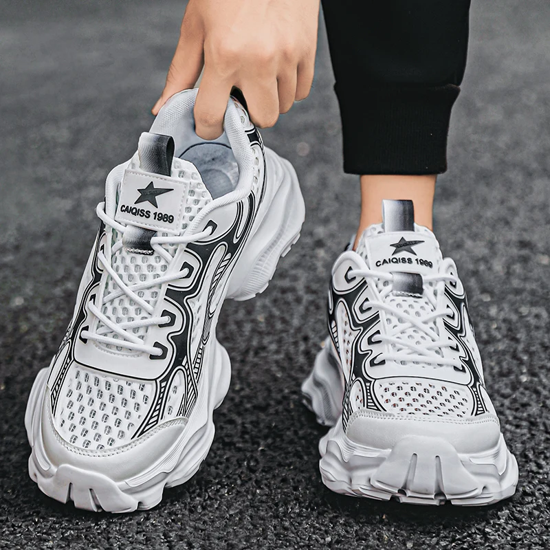 2026 New Breathable Mesh Sports Shoes for Men in Summer, Trendy and Versatile Thick-soled Casual Running Shoes