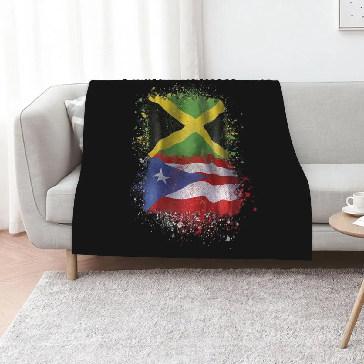 

Puerto Rican Jamaican Love Jamarican Throw Blanket funny gift heavy to sleep Furry Moving Blankets