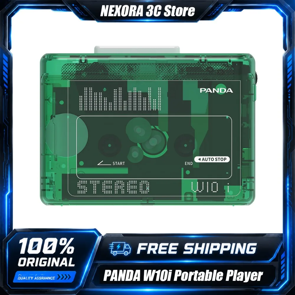 PANDA W10i Retro Portable Cassette Player Vintage Tape Walkman Dual Channel Stereo Personal Music Player Classic Gift