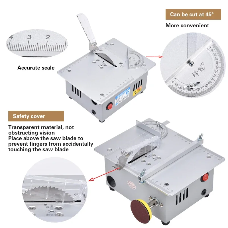 S9 multifunctional small table saw 3 inch precision desktop mini table saw mini DIY chainsaw with Grinding function