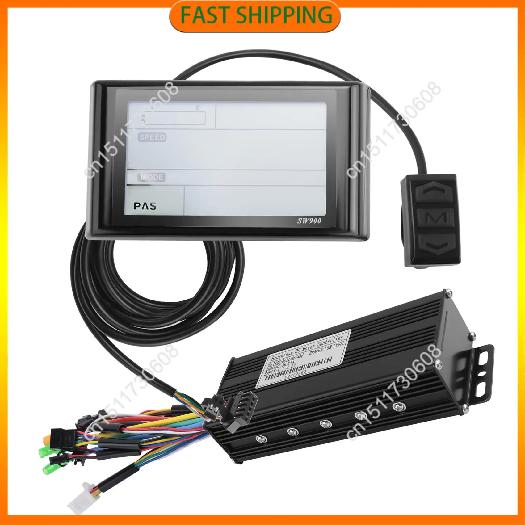 اشتري الآن 36 فولت 48 فولت 750 واط 1000 واط ثلاثة وضع 12 أنابيب فرش 30A تحكم خنق طقم فرامل مجموعة مع شاشة LED SW900 E-Bike Acc