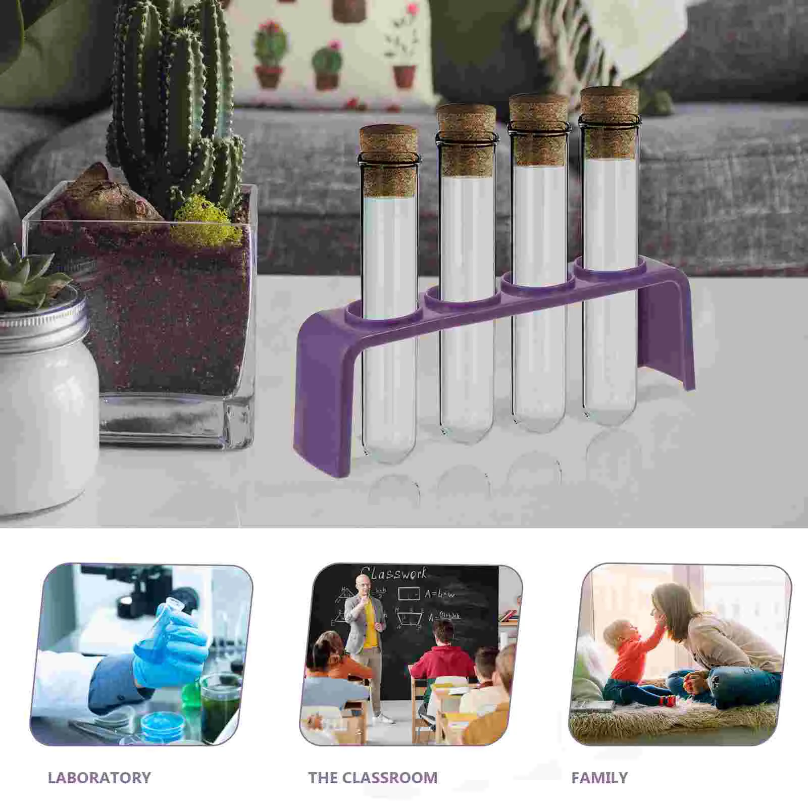 4 Pcs Test Tube Rack Shelf Racks Holder Organizer Laboratory Stands Plastic Supplies