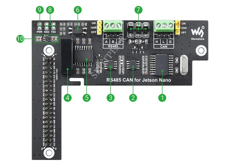 Jetson Nano RS485 CAN Expansion Board Built-in various protection circuits