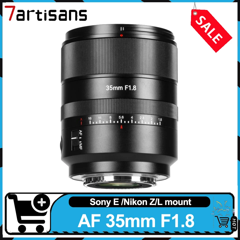 

7artisans 35 мм F1.8 полнокадровый широкоугольный объектив с автофокусом и большой диафрагмой Prime Lens для Sony A6400 Nikon Z5 Leica L
