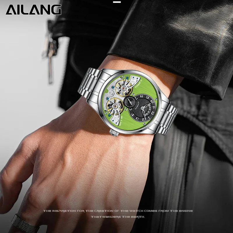 AILANG Jam Tangan Mekanik Pria Jam Tangan Mewah untuk Pria Tourbillon Skeleton Jam Tangan Pria Jam Pria Sapphire Dropshipping