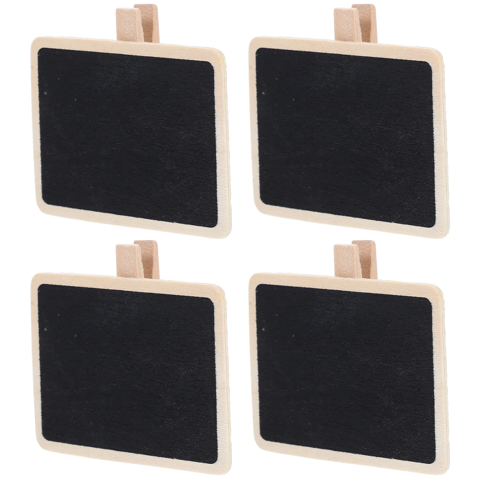 

4pcs Mini Blackboard Clips Wooden Chalkboard Signs Multifunctional Memo Photo Clip Holders Decorative Message Boards For