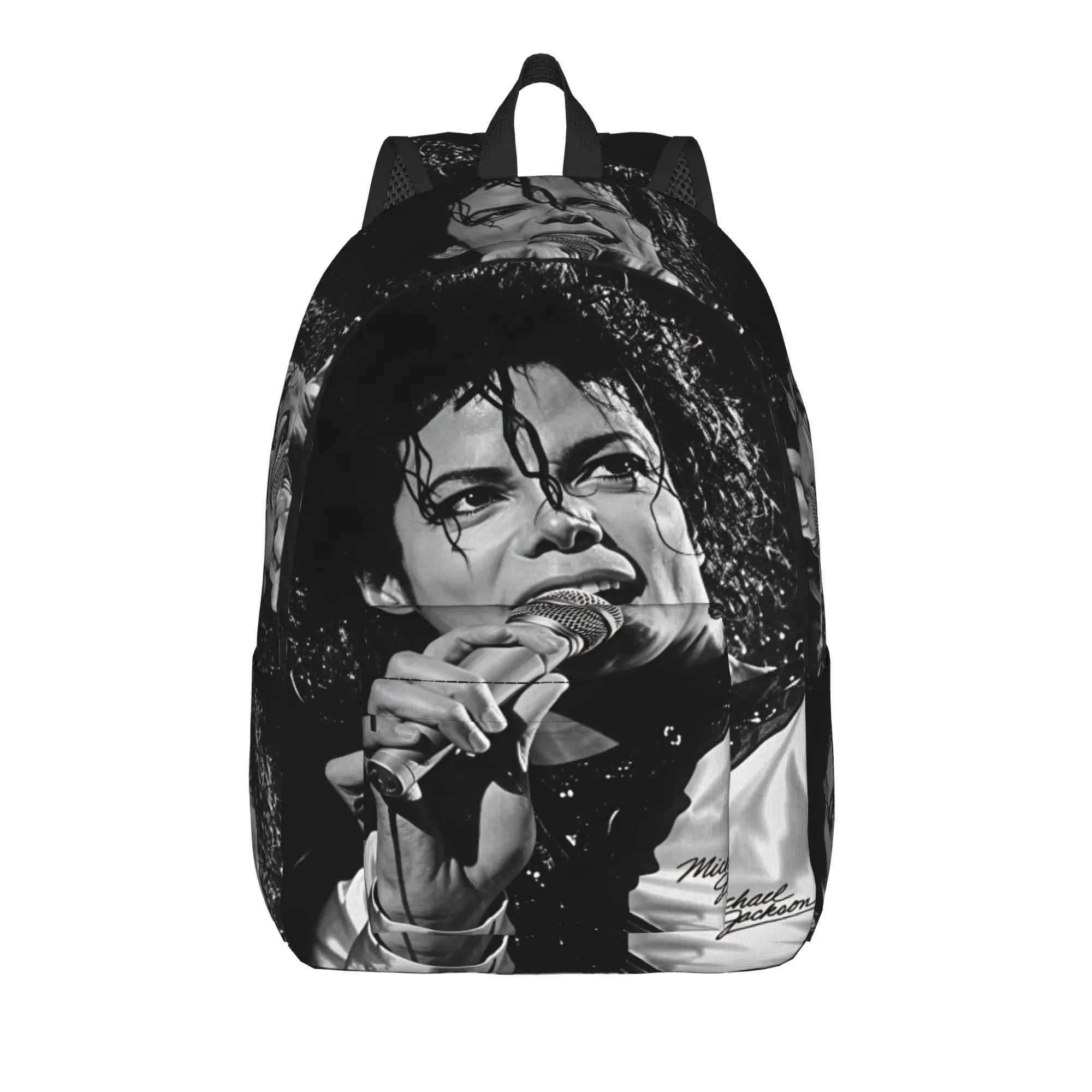 Michael Jackson King of Pop MJ Backpack  Teen Polyester Cycling Backpacks Lightweight Novelty High School Bags Rucksack