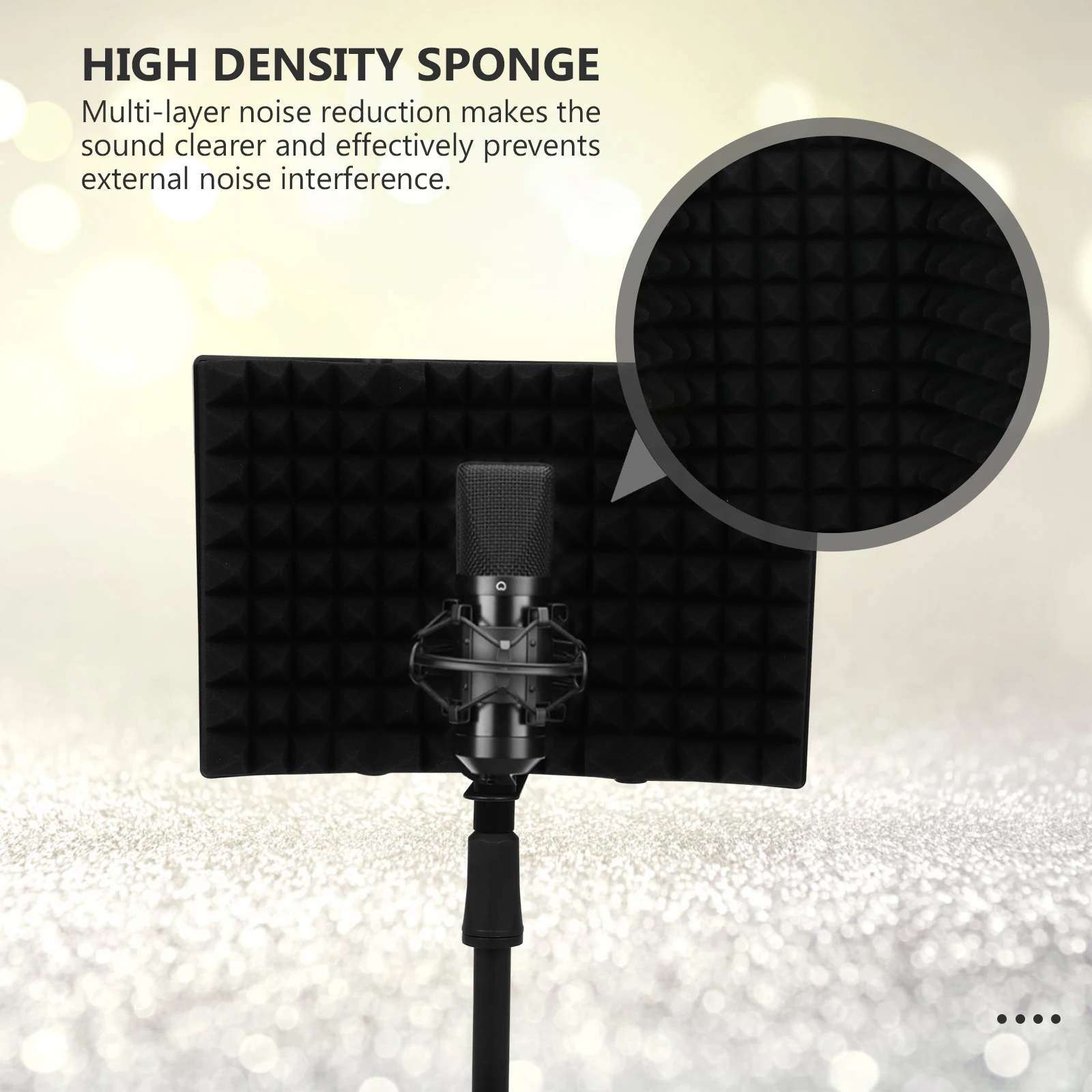 

1pc Mini Microphone Isolation Shield Foldable Sound Absorbing Cover For Studio Recording Noise Reduction Mic Filter Shield