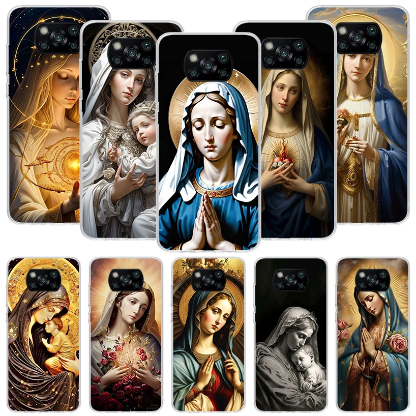 Virgin De Guadalupe Virgen Mary Phone Case For Xiaomi Poco X6 X5 X4 X3 Nfc F5 F6 Pro F3 F2 F1 F4 Gt M5S M4 M3 M2 Soft Coque Cove