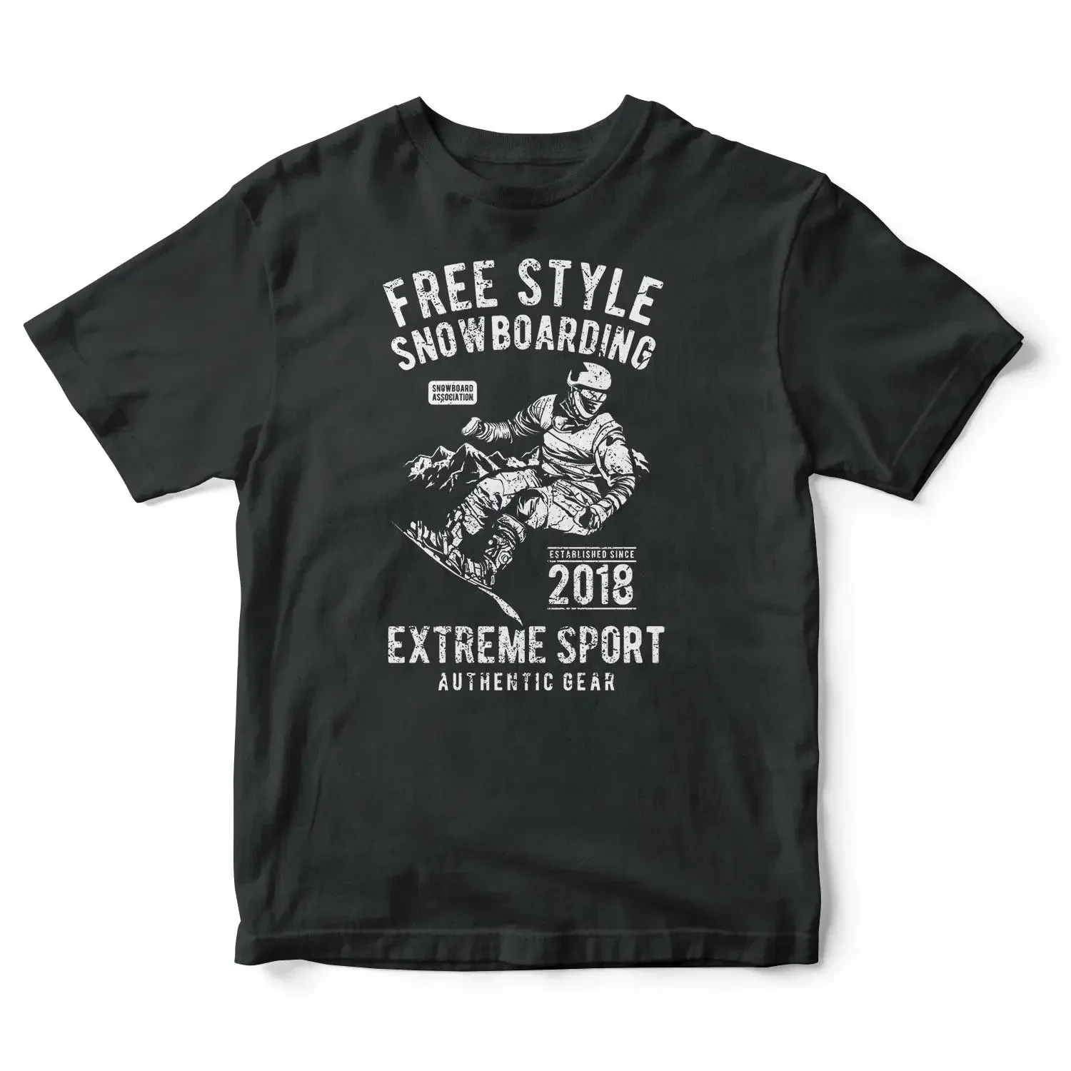 Camiseta de Snowboard Freestyle 100% Algodón, Camiseta de Snowboarder Montagne