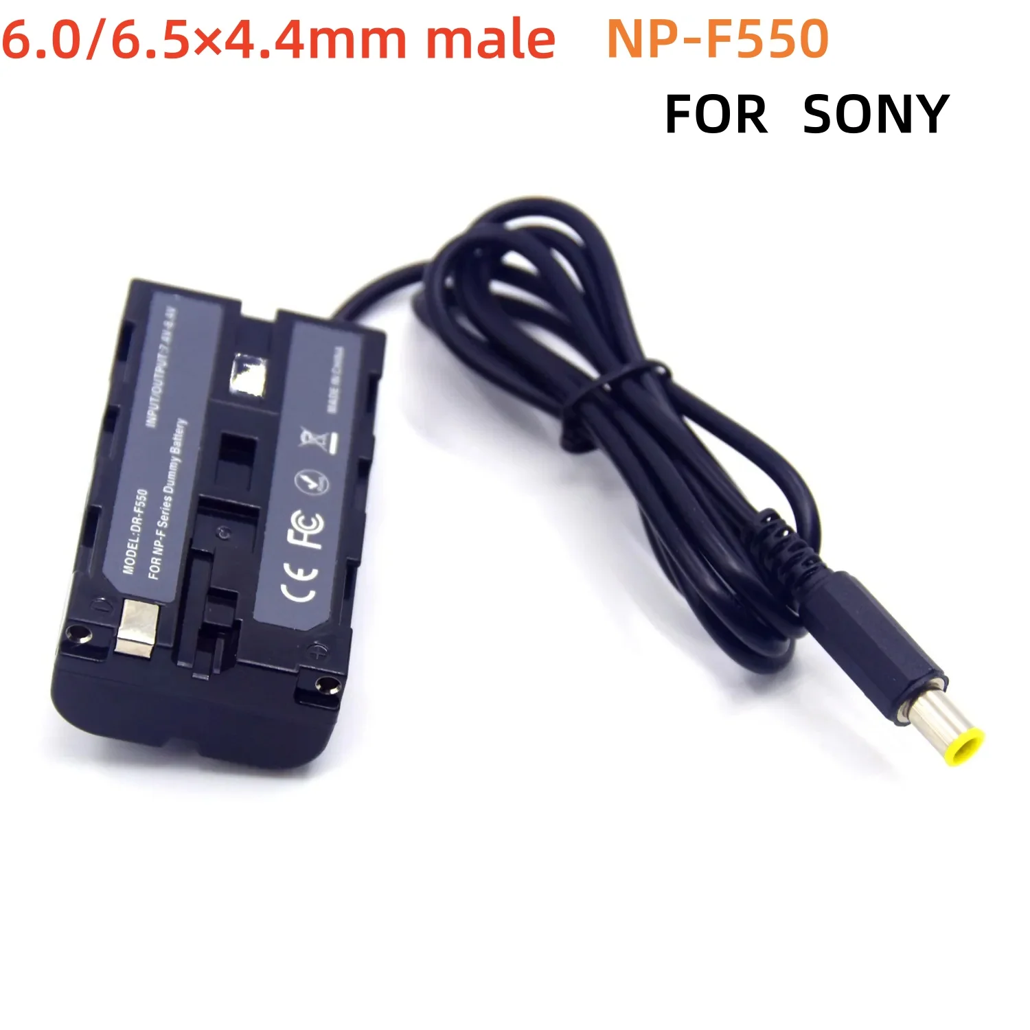 

6.0/6.5*4.4 male NP-F550 F750 F770 F960 F970 Dummy Battery For Sony Camera HXR-NX5 PXW-Z150 FS100 and BMPCC Various Video Lights