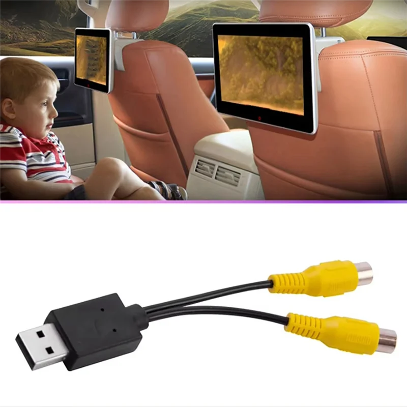 ELECT-Auto Auto Video Ausgang Box USB Port Zu CVBS Adapter Tragbare RCA Video Ausgang Kabel Für Android Multimedia Player