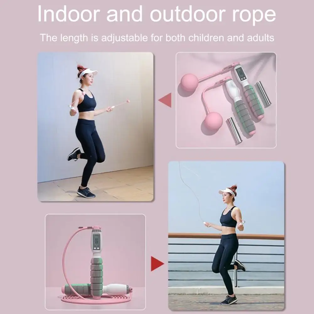 Wireless Jump Rope Professional Fitness Skipping Rope with Calorie Counter Adjustable Weights Ideal for Weight Loss Adults