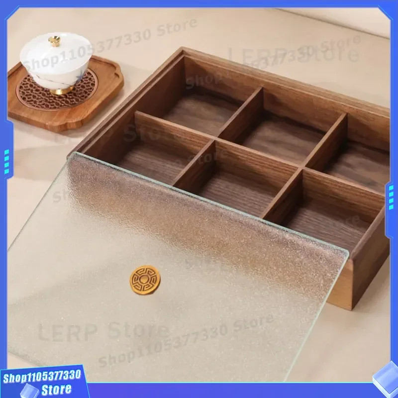 Luxury Black Walnut Fruit Tray Multi Layer Large Capacity Snack Box For Living Room Home Decor High End Dried Fruit Storage