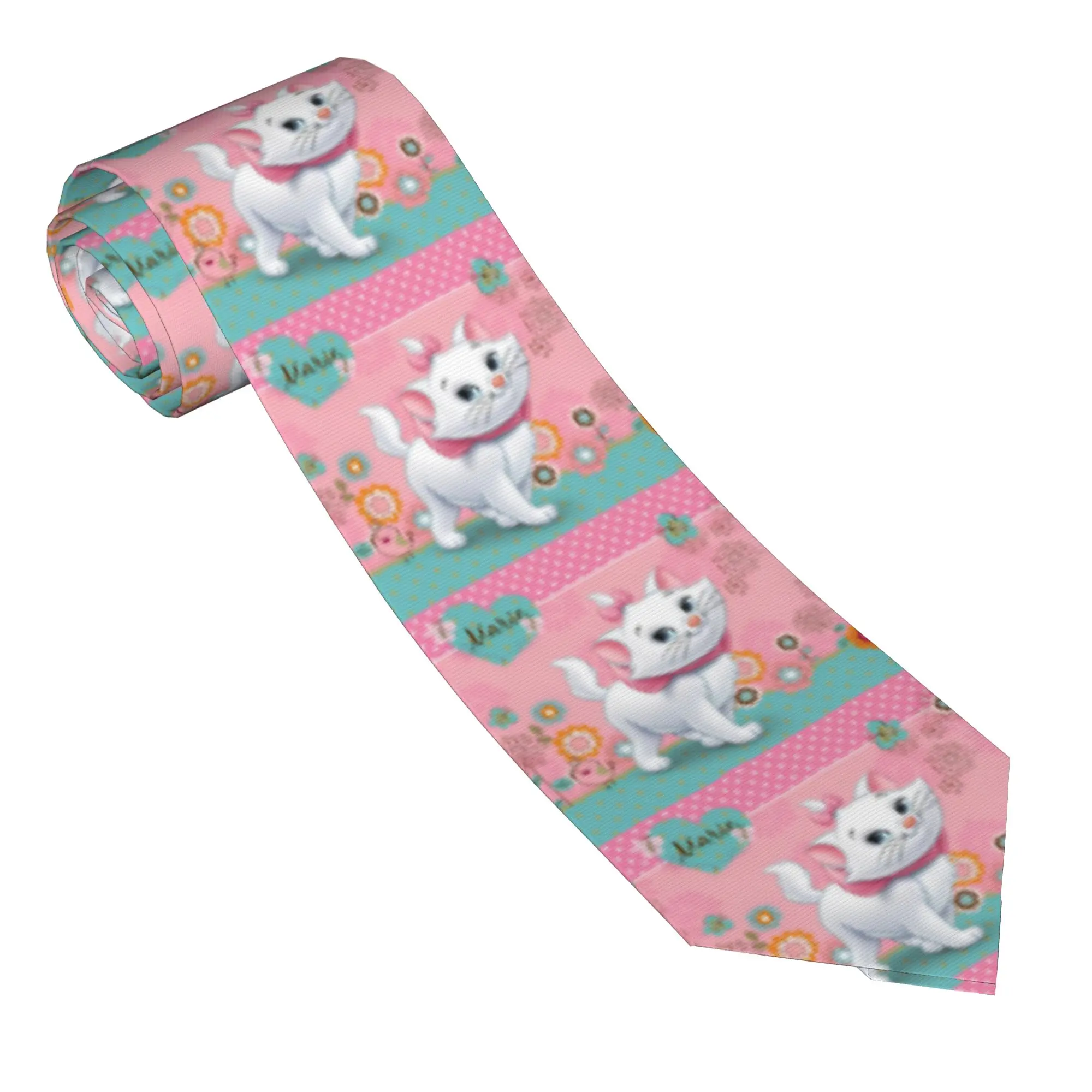 Maries Cats Cartoon Necktie Men 8 cm Skinny  Wide Neck Ties  for Men Accessories Cravat Wedding Accessories Cosplay Props