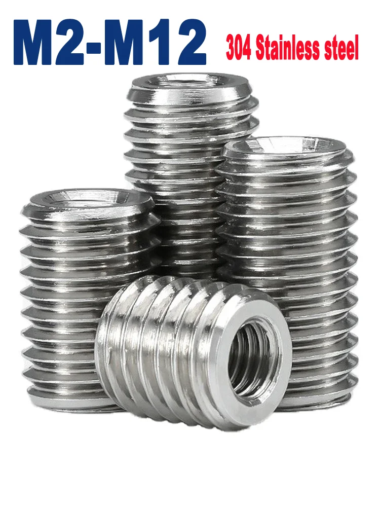 

M2 M2.5 M3 M4 M5 M6~M12 304 Stainless Steel Inside Outside Thread Adapter Screw Sheath Thread Insert Sleeve Conversion Nuts