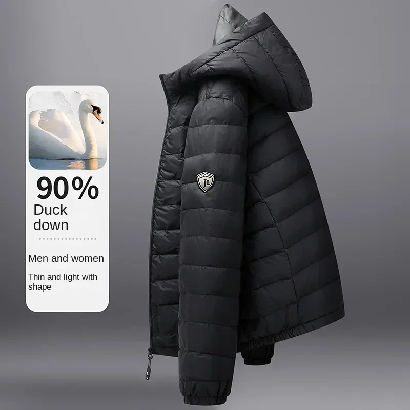 Down Jacket Men's Winter Thin Loose Trendy Short Hooded Cotton Jacket Lightweight Men's Jacket