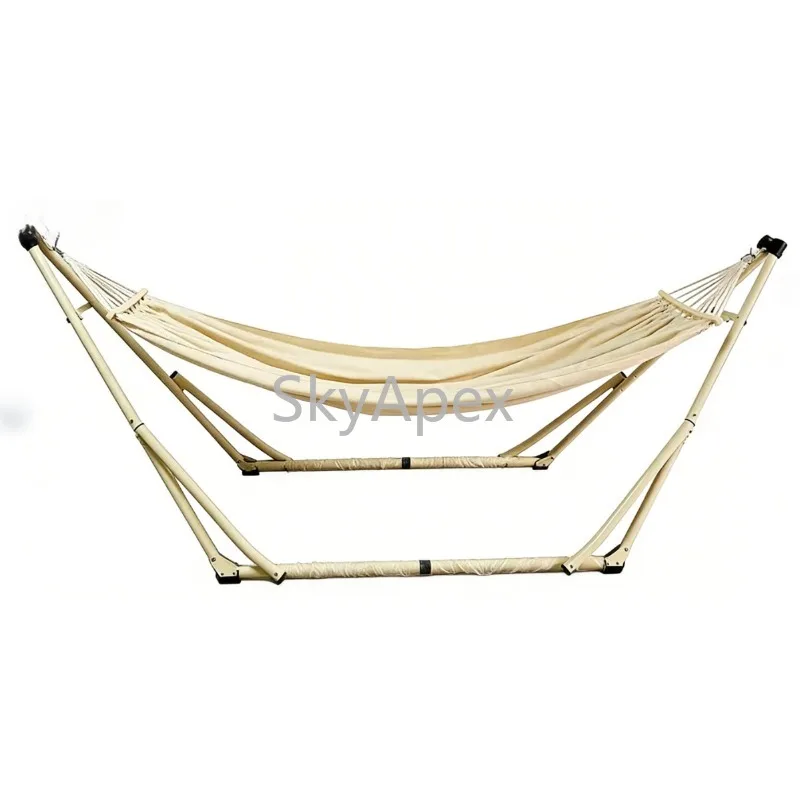 Portable Anti Rollover Folding Floor Swing Bracket Hammock For Indoor Outdoor Home Balcony  Kids Safe  Stable  Heavy Duty Design