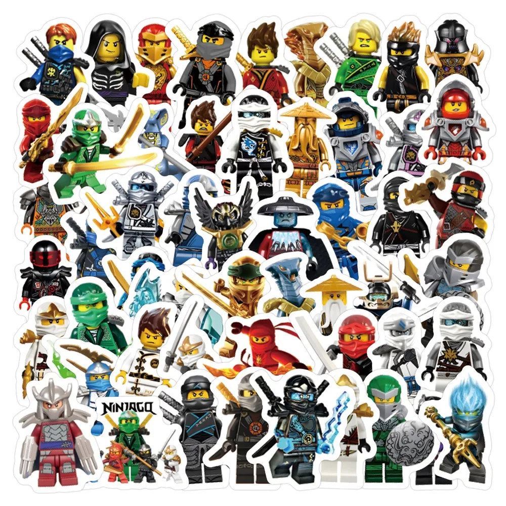 105 pegatinas de dibujos animados de Ninja, Kai, Smith, Lloyd, Jay, Walker, Sensei Wu, mini calcomanías decorativas, juguetes para niños, pegatinas DIY