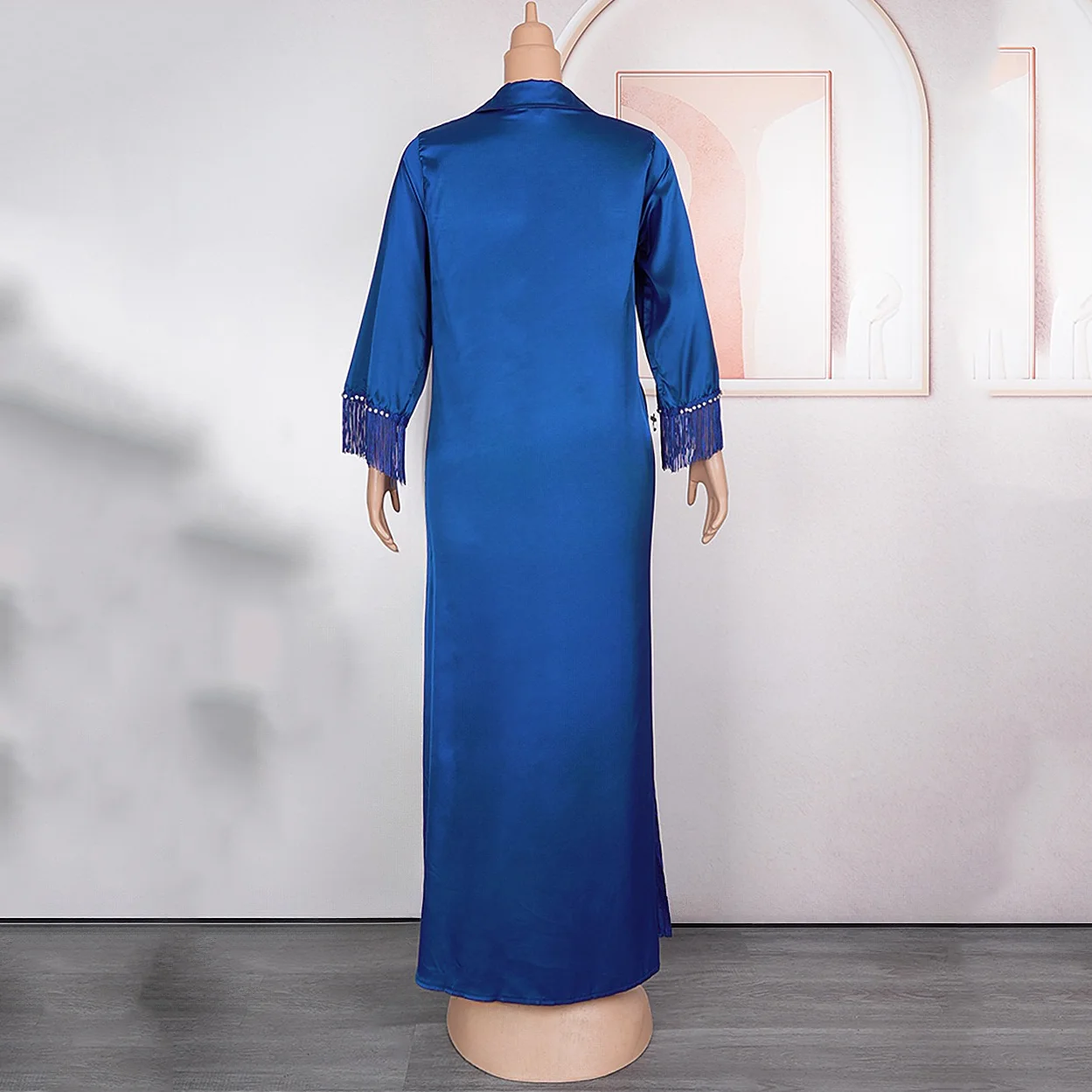 Fashion African Dresses Loose Turn Down Collar Full Sleeve Straight Floor Length Elegant Party Dinner Turkey Vestidos Customized