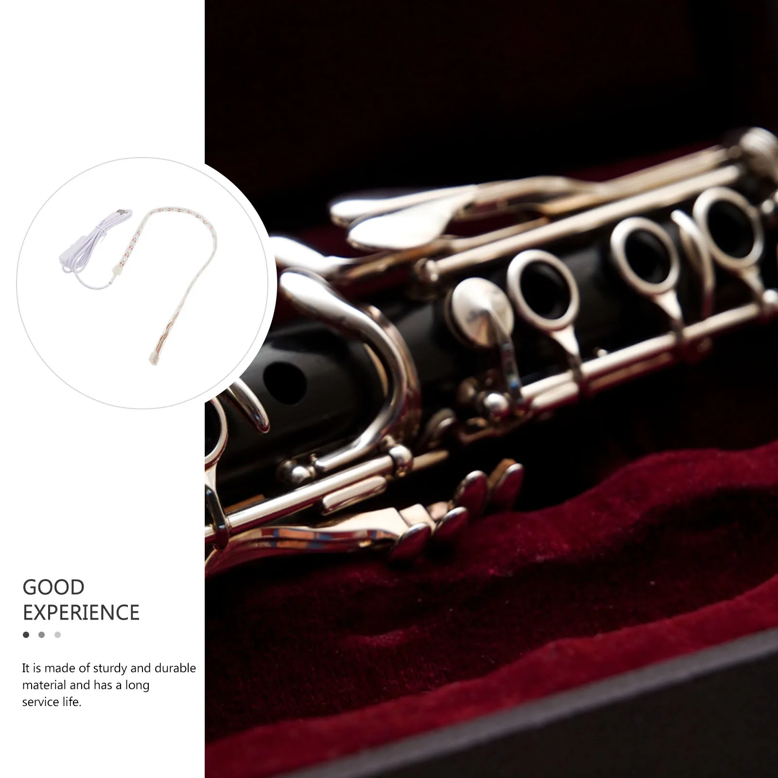 

Wind Instrument 30cm Leak Light for Saxophone Leak Light Clarinet Saxophone Repair Tool Durable Material Practical Fix Kit