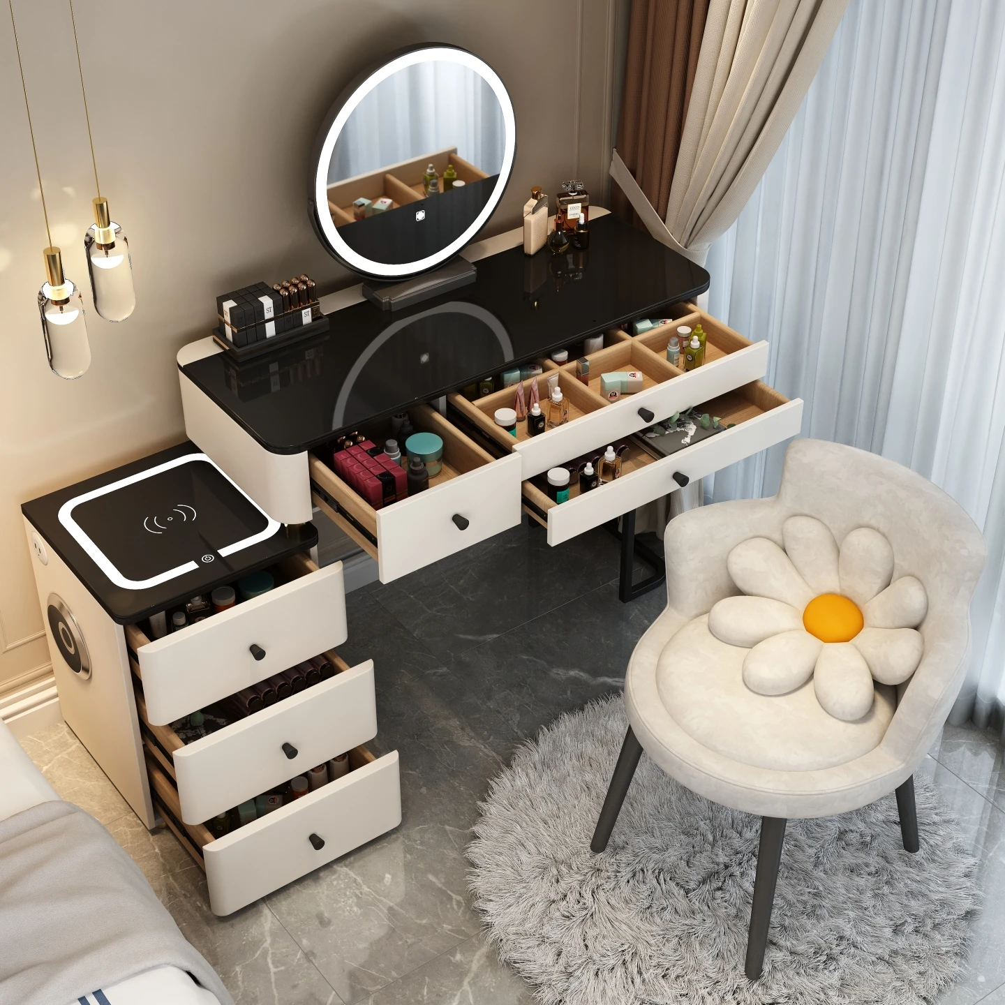Special beautiful dresser smart light luxury high-end master bedroom modern simple small apartment corner makeup table