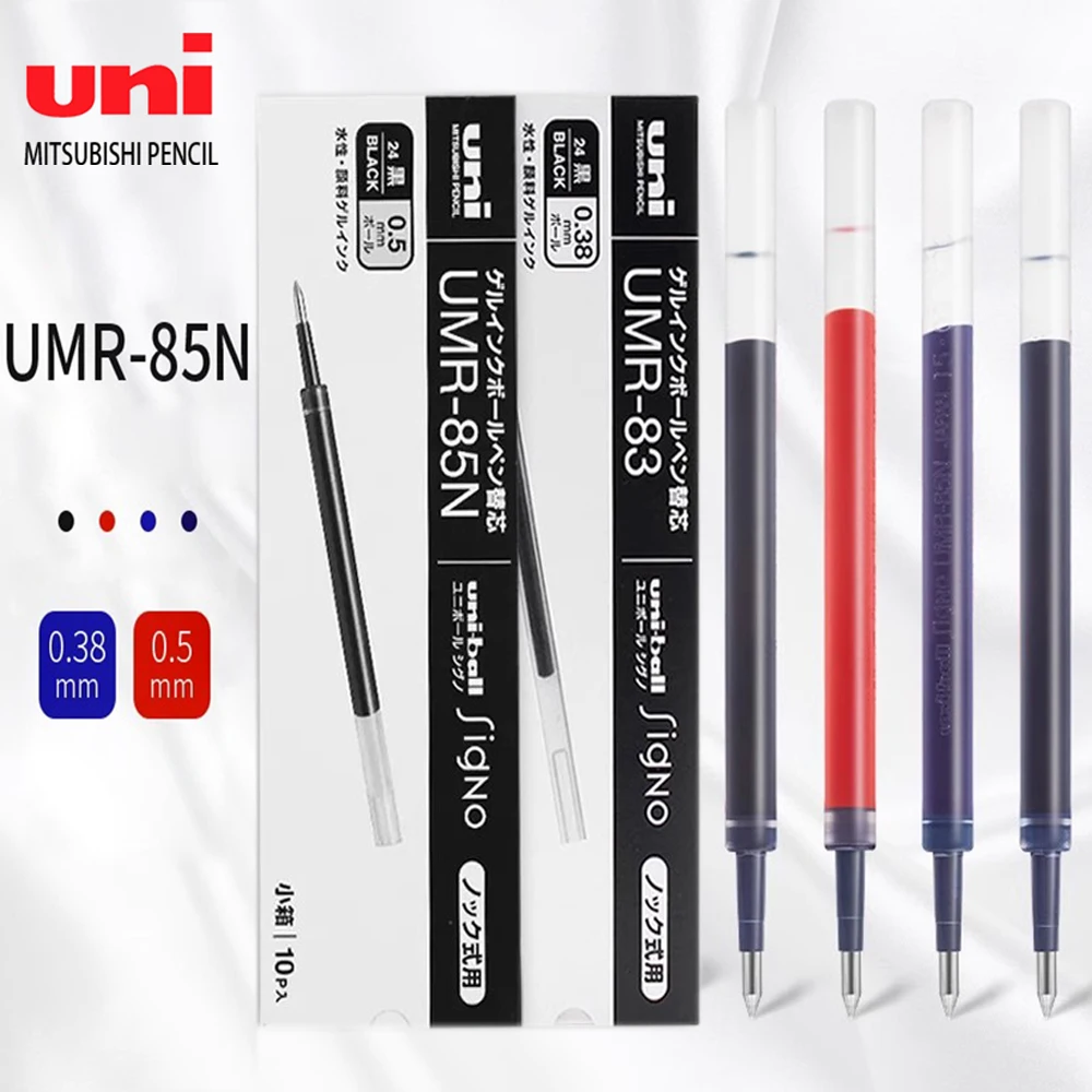 

10 Pcs/box UNI Refill UMR-83/85N Push-action Gel Pen Refill 0.38/0.5mm for UMN-105 UMN-152 UMN-207 Waterproof Ink Stationery