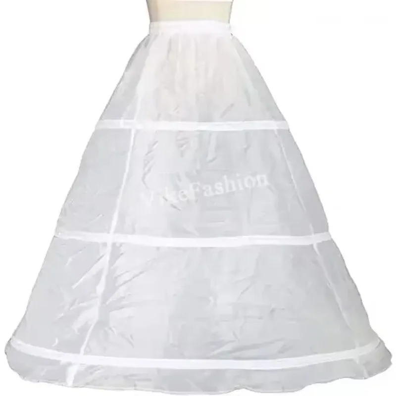 Women 3 Hoop Crinoline Petticoats  Skirt Slips Floor Length Underskirt for Wedding Dress Ball Gown Bridal