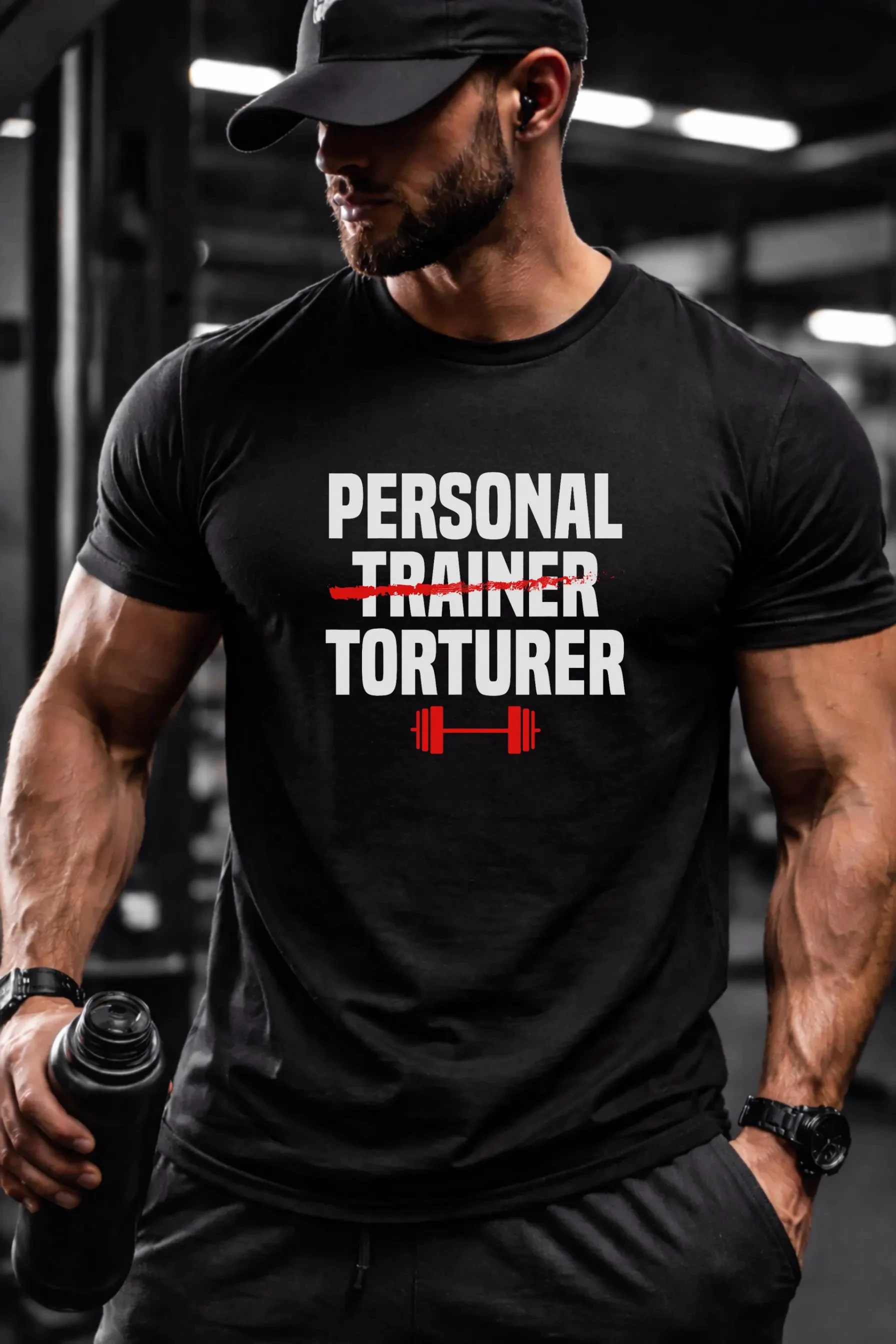 Personal Trainer Torture Gym T-Shirt Fitness Motivation Training T-Shirt Herren Loose Casual Streetwear Shirt Vintage T-Shirt