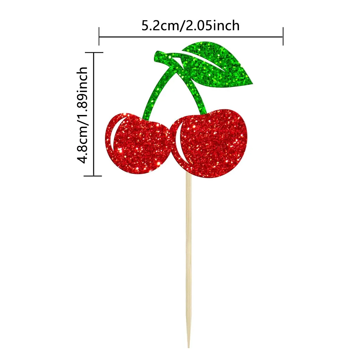 24 Stück Obst-Kuchenaufsätze Sommer-Thema Kuchendekoration Zitrone Erdbeere Kirsche Cupcake-Topper Hochzeit Geburtstag Cupcake-Deko – Detail 5