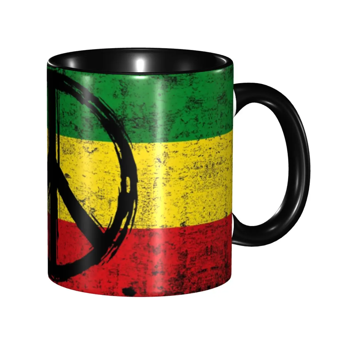 Rasta Flag With Peace Symbol Coffee Mugs DIY Personalized Reggae Ceramic Mug Creative Gift