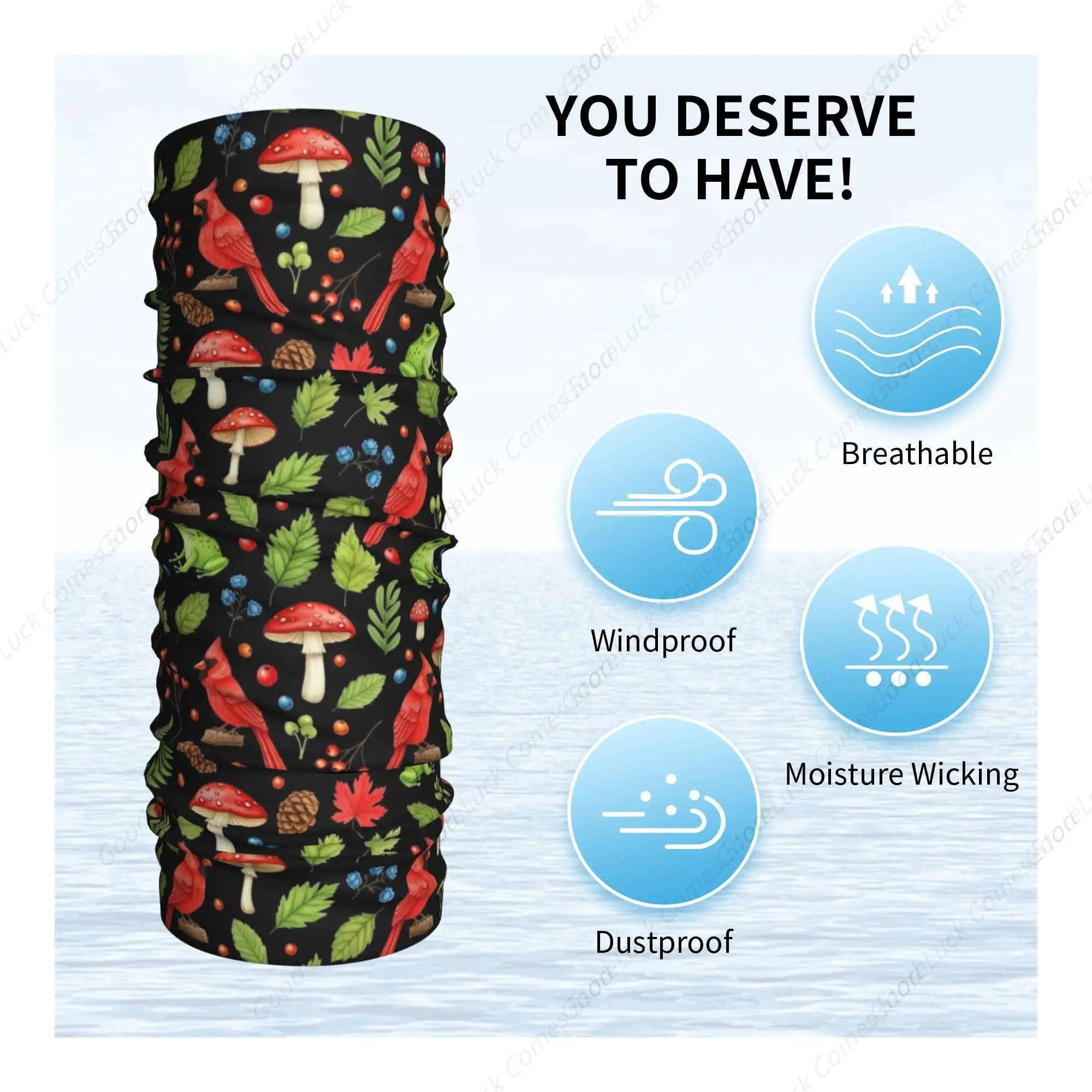 للجنسين عيد الميلاد الأحمر الطيور الخريف الخريف يترك الضفدع الفطر غطاء الوجه موضة قابل للغسل أنبوب الوجه عصابات للخارجية والمهرجان