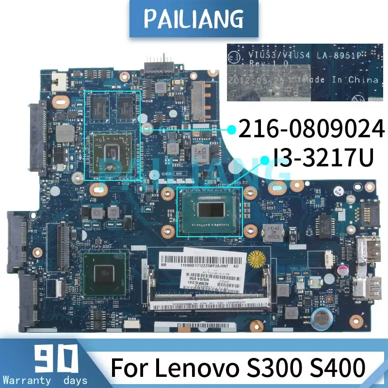 

LA-8951P For Lenovo Ideapad S300 S400 Laptop Motherboard VIUS3/VIUS4 216-0809024 Pentium i3 i5 DDR3 Notebook Mainboard Tested