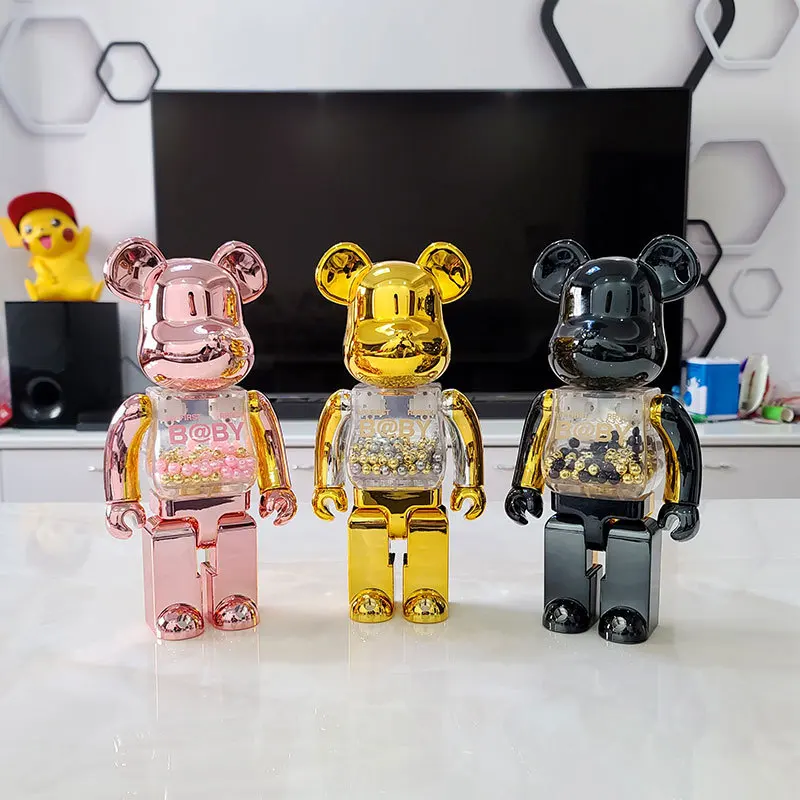 

Фигурка медведя Bearbrick400 %, строительные блоки, шарнирное кольцо медведя, трендовые кукольные украшения, подарки для мальчиков и девочек, праздничные подарки