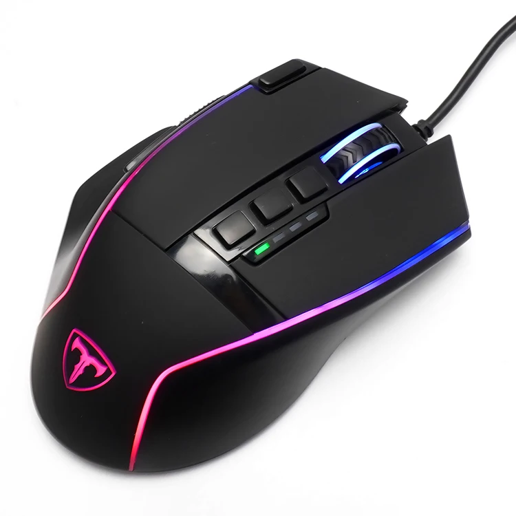 Adjustable Five-Speed DPI USB Wired Gaming Mouse with 9 Programmable Buttons 1000Hz RGB Backlight Right-Handed in Stock