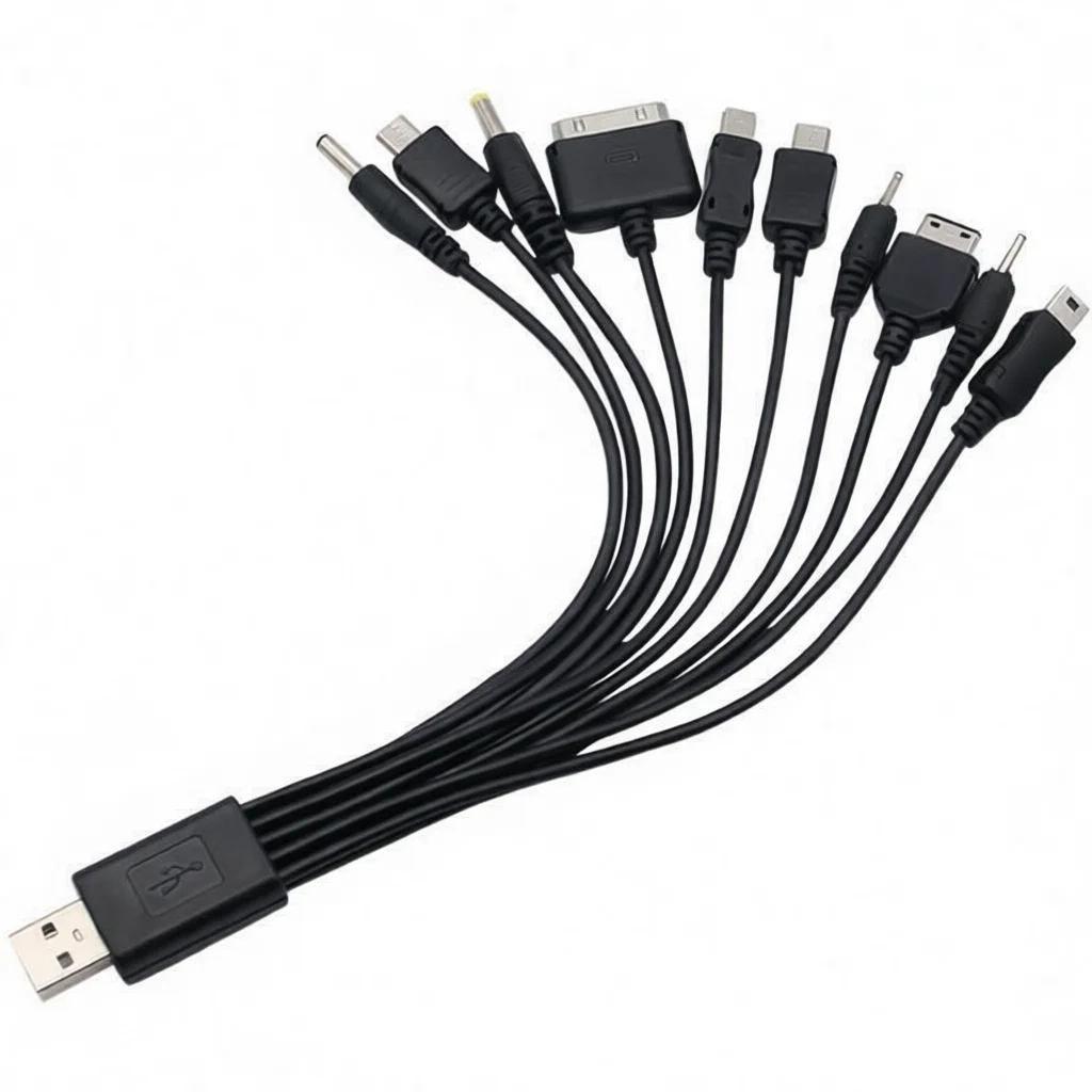 Multi Port USB Charging Cable Type C Connector Power Adapter Wire For Mobile Phone Fast Power Sync Extension Cord