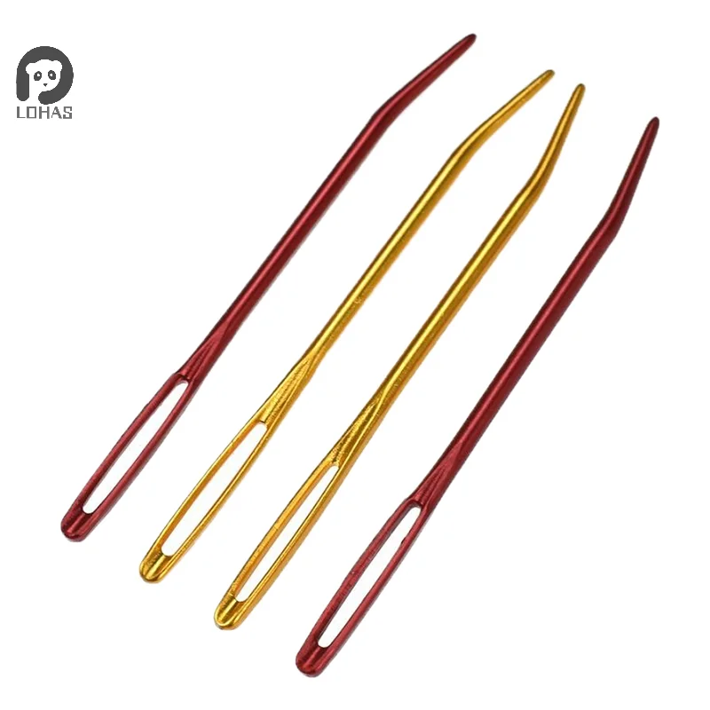 8Pcs Bent Tip Tapestry Needles Yarn Knitting Weaving Needles Big Eye Curve Bent Needle Knitting Crochet DIY Sewing Accessories