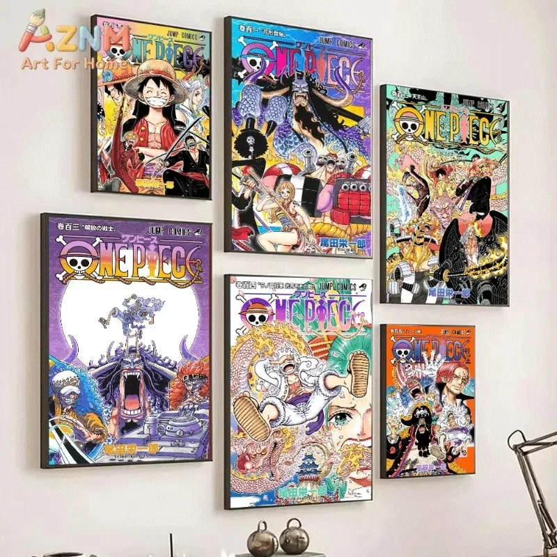 One Piece Manga Volume Cover Canvas Wall Art Wano Country Arc Luffy Zoro Yamato Anime Unframed Canvas Print Jump Comics Poster f