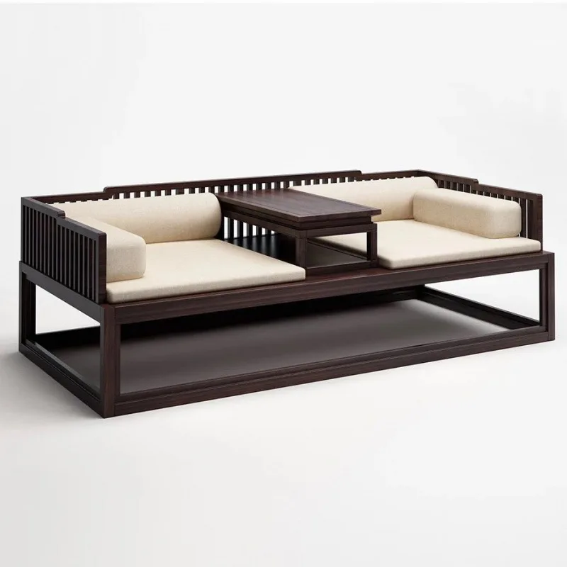 Sliding bed, solid wood elm small apartment furniture combination sofa bed