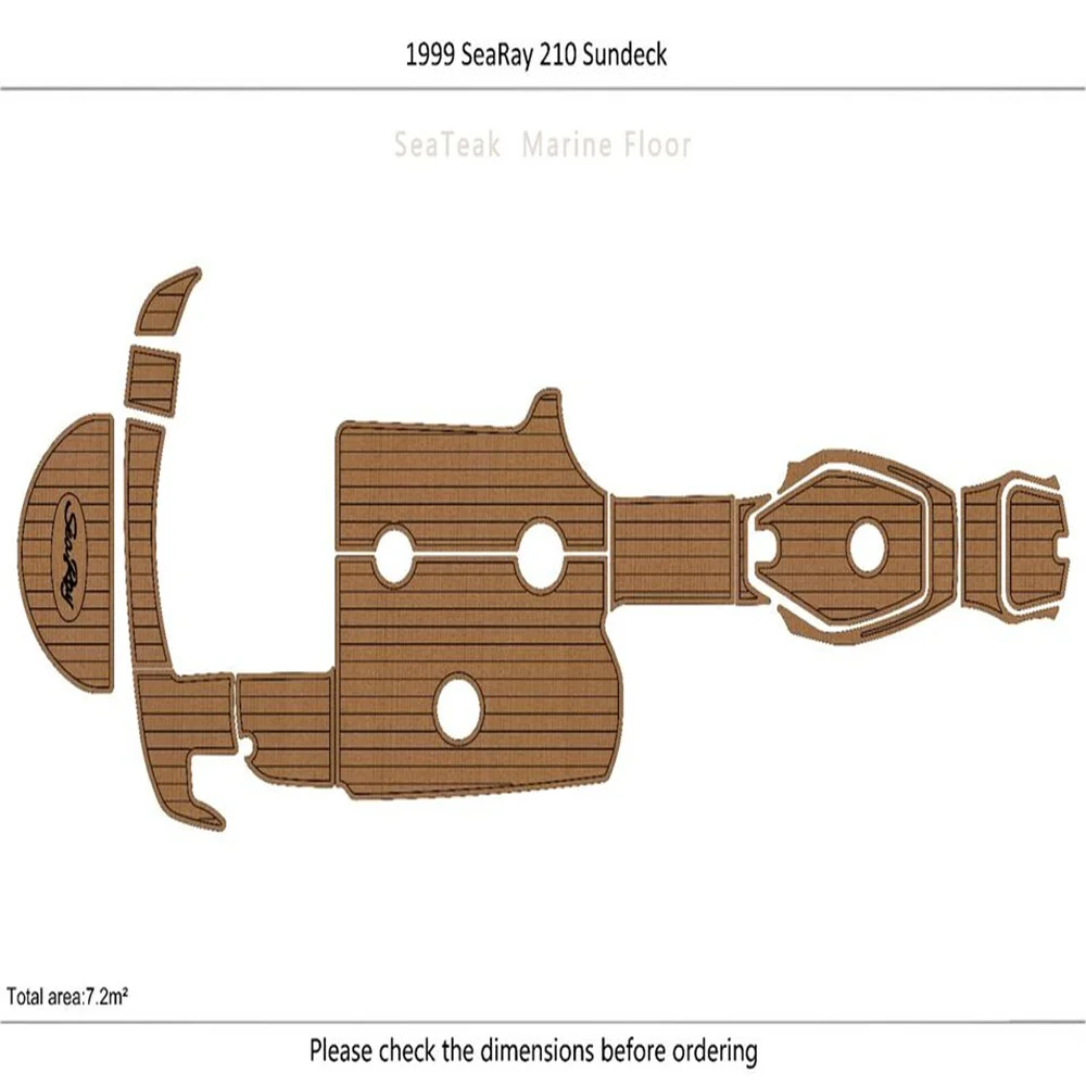 

1999 SeaRay 210 Sundeck Cockpit swimming platform Pads 1/4" 6mm EVA Faux Teak SeaDek MarineMat Gatorstep Style Self Adhesive