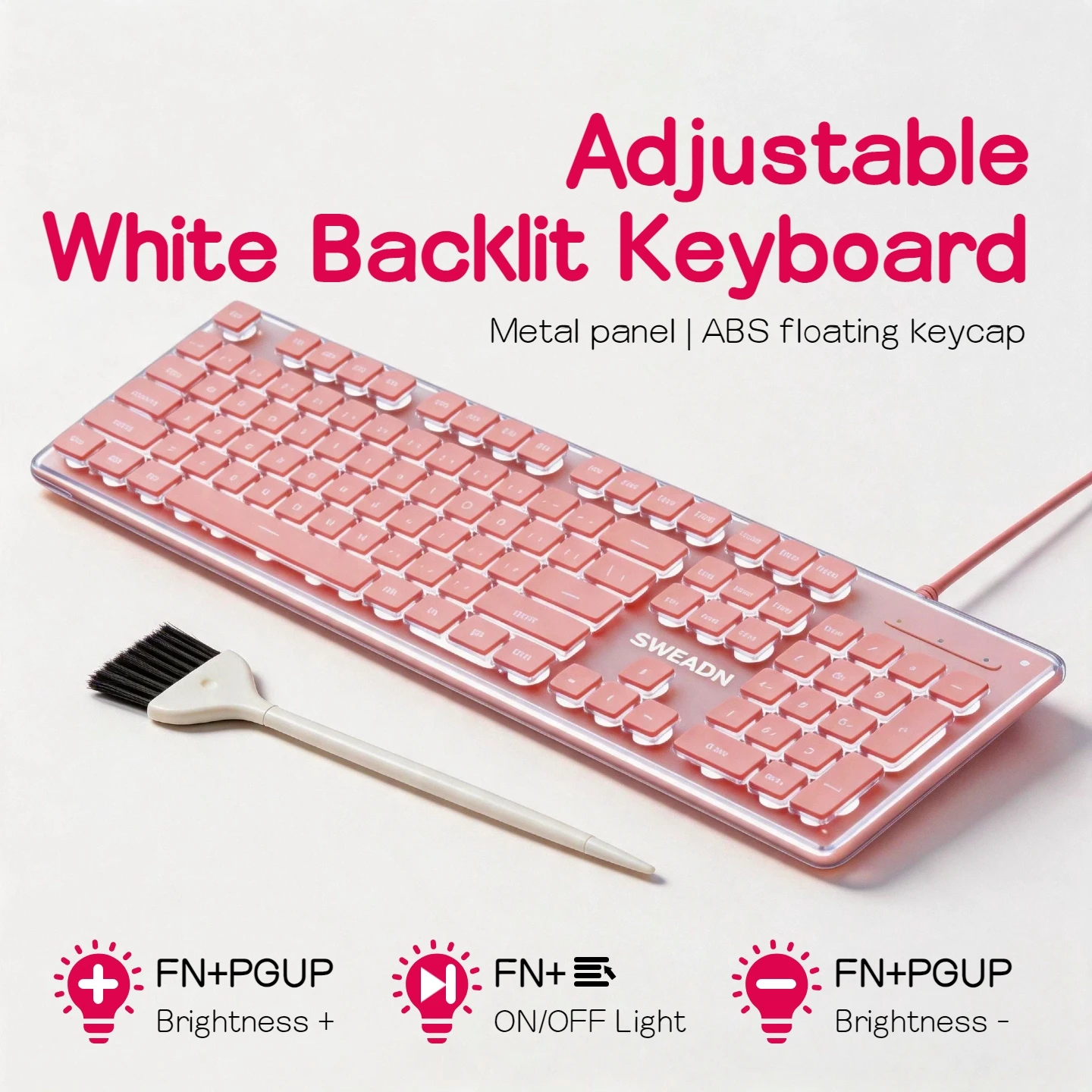 Teclado LED com Fio, 104 Tecla - English Home Office avaliação e preço