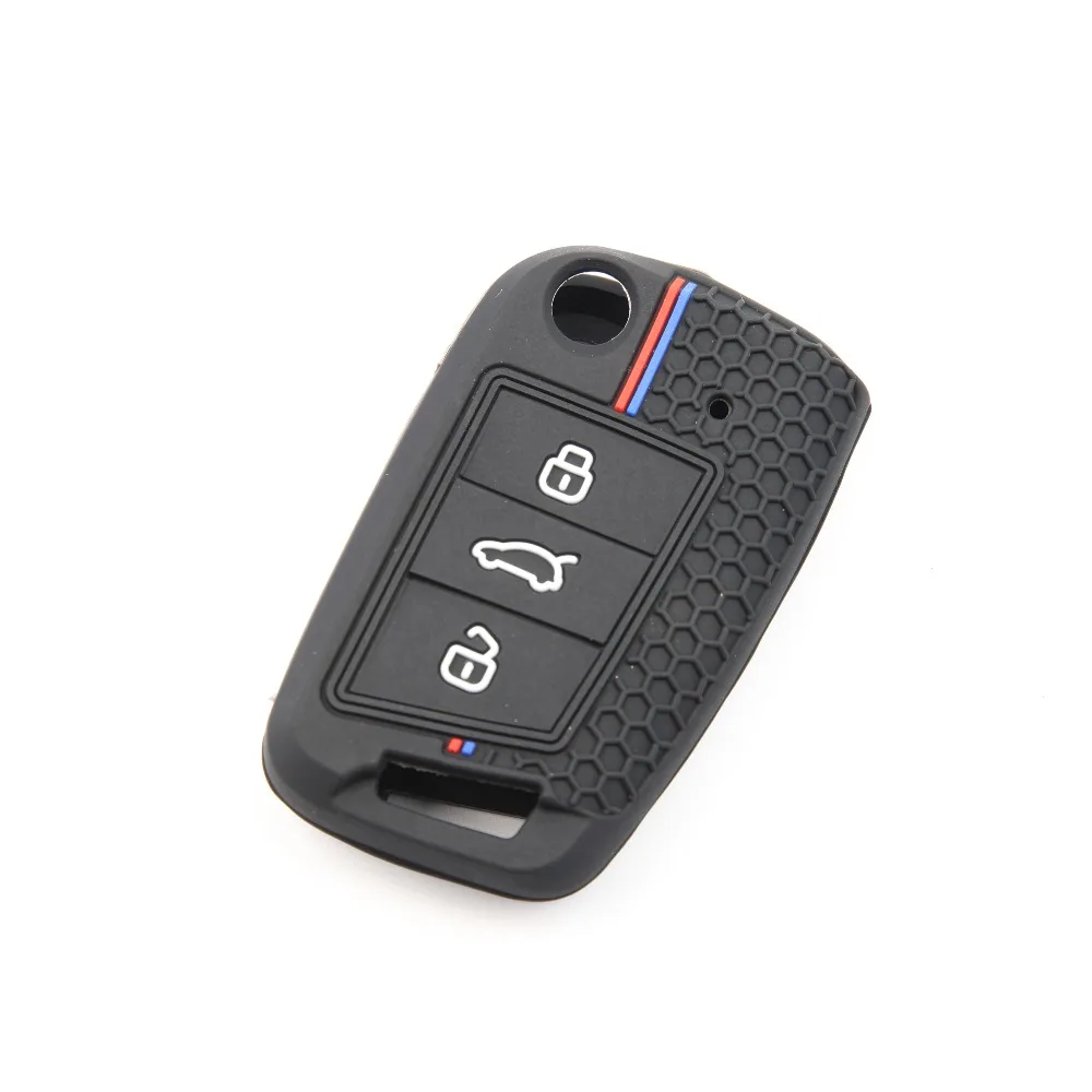 Car Remote Key Case Cover for VW Golf 7 GTI POLO T-Cross T-Roc Touran Tiguan Skoda Octavia Rapid Kodiaq Fabia Seat Ibiza Leon